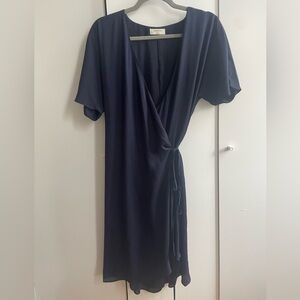 Aritzia Babaton Wrap Dress in Navy - L